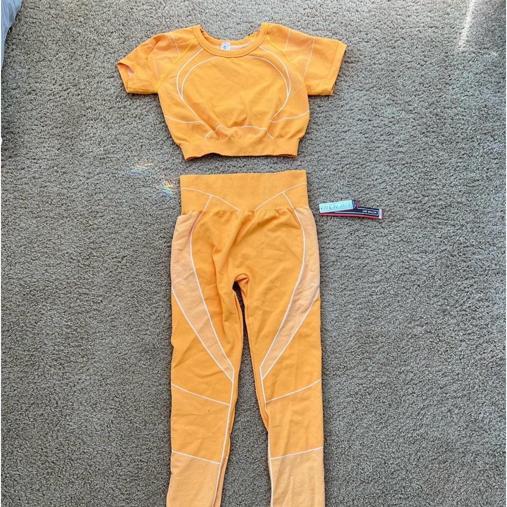 Orange Active Wear Set